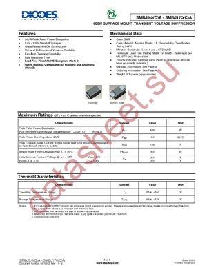 SMBJ17A-13 datasheet  